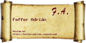 Feffer Adrián névjegykártya